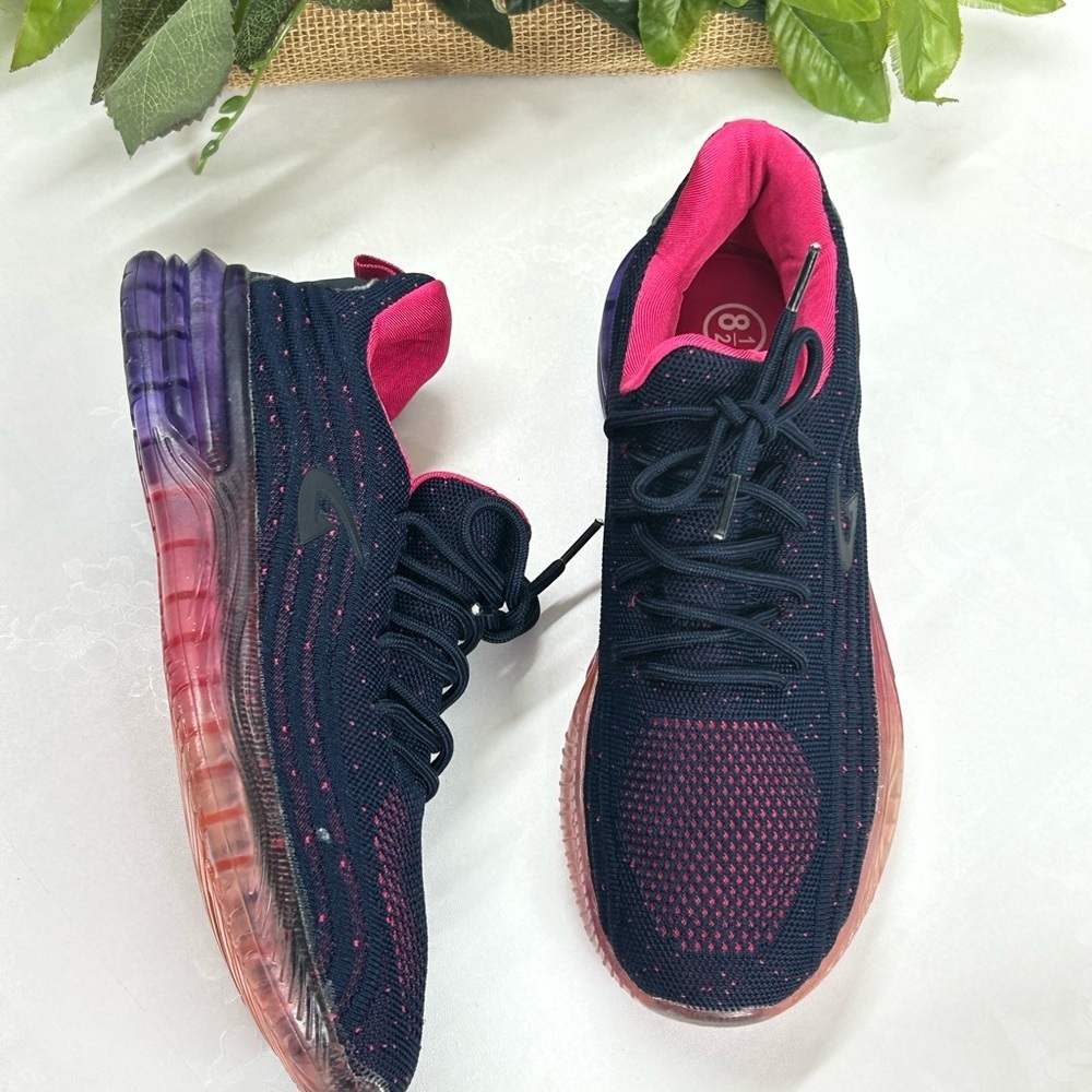 Women's Navy & Pink Athletic Sneakers - Picture 2 of 6